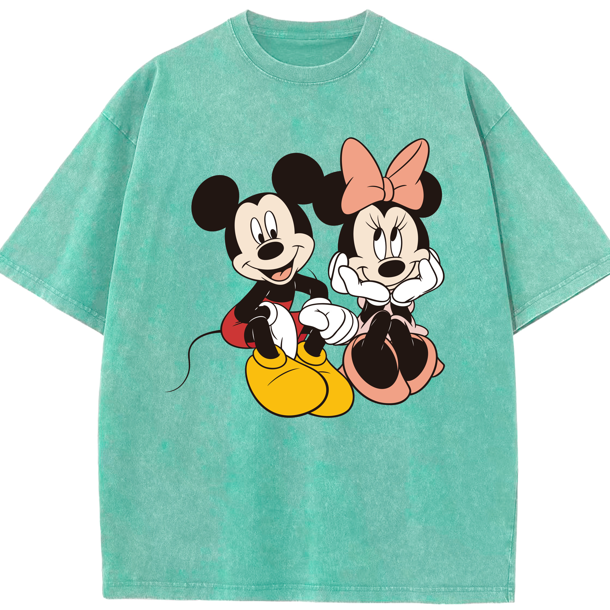 （画像用） ミッキーマウス Mickey Mouse 綿100% ヴィンテージ風 半袖Tシャツ（フロントプリント）
